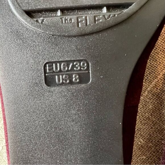 The Flexx Burgundy Suede Slip On Flats - Picture 7 of 10